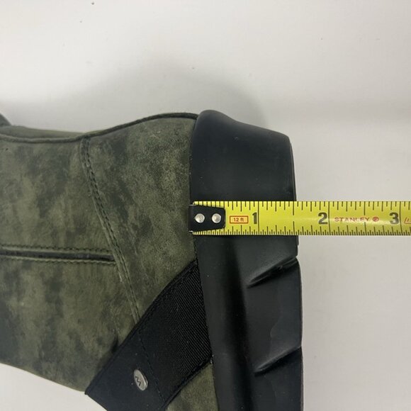 Wolky Women 38 US 7.5 Omni Casual Side Zip Wedge Ankle Bootie Green Leather Boot - Picture 10 of 10